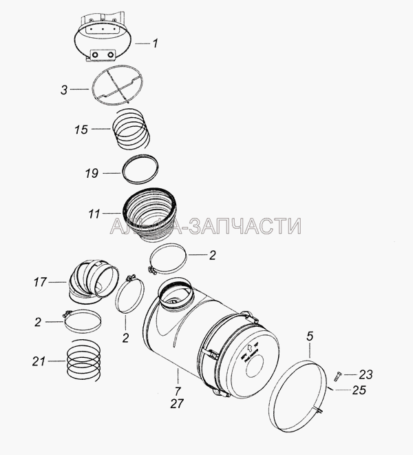 6520-1109001-10 Установка воздушного фильтра (45104110951010 Фильтр воздушный ФВ721.1109510-10) 